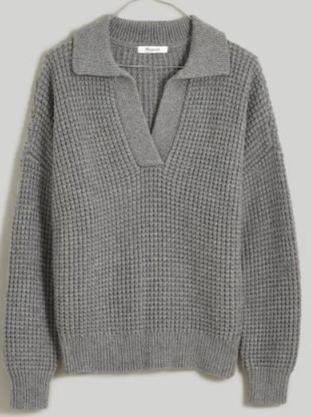 Madewell Waffle-Knit Henley Sweater